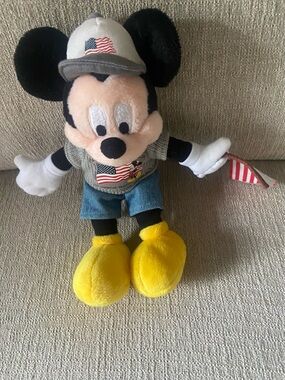 Disney Mickey Mouse Plush - Black, Yellow, Blue Outfit